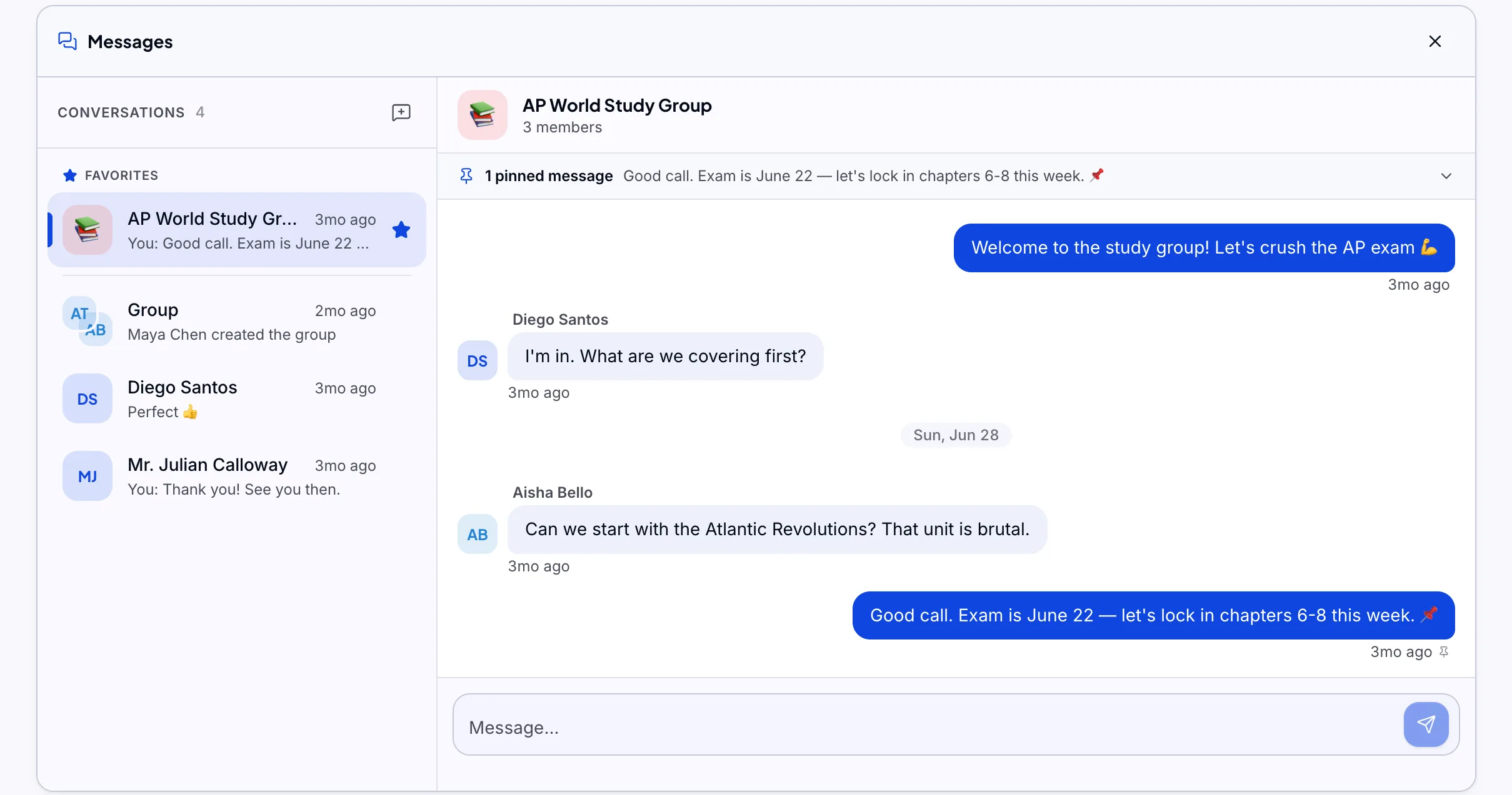 The Chat screen in Lectur